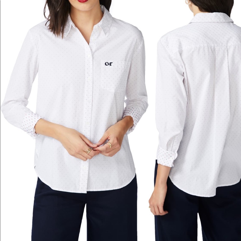 Court & Rowe Clip Dot Button Front Top Size Large